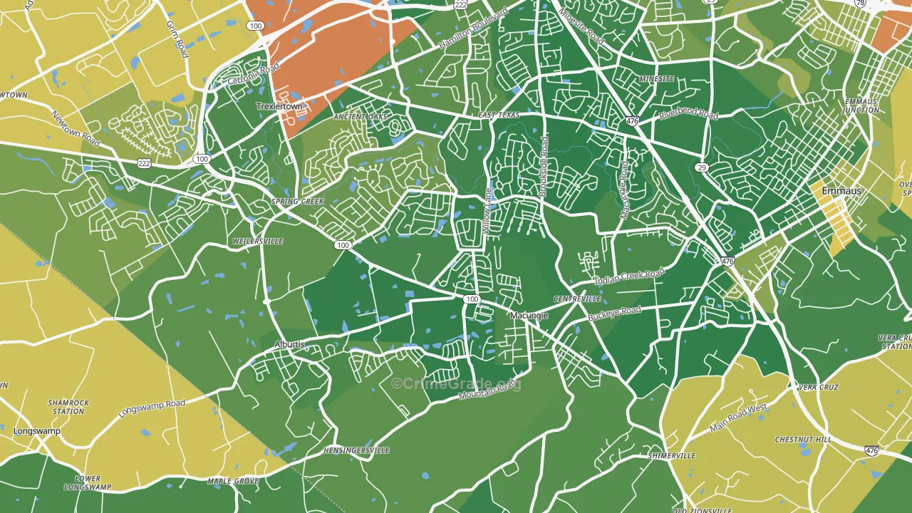 Macungie, PA Map of Murder Rates