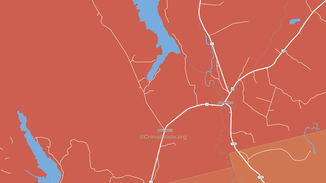 Macwahoc, ME Map of Murder Rates