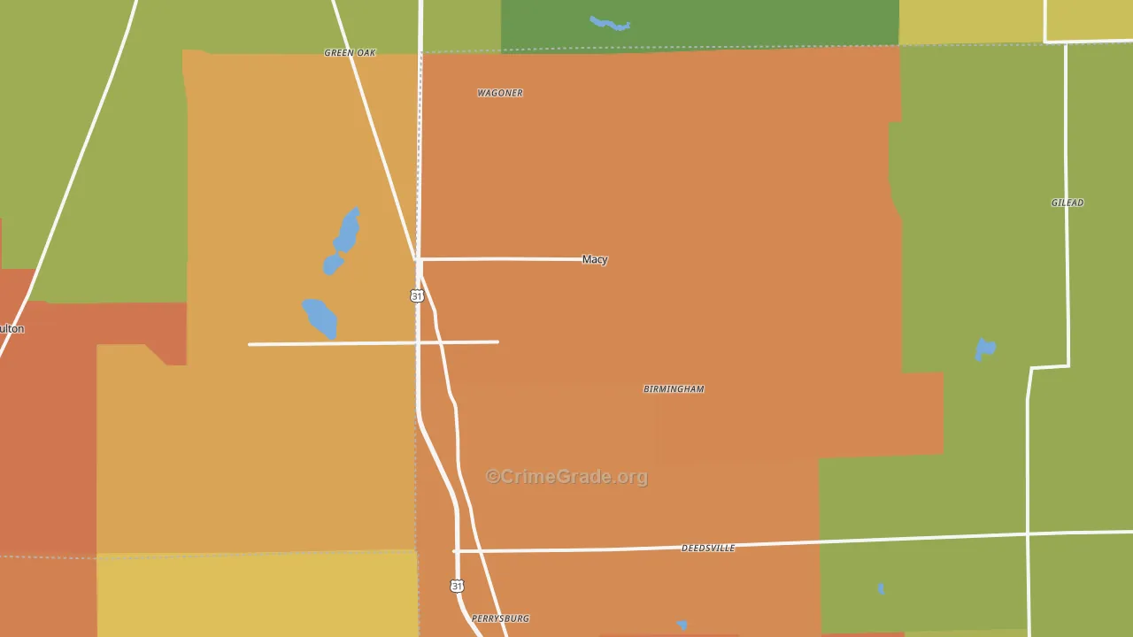 Macy, IN Map of Murder Rates
