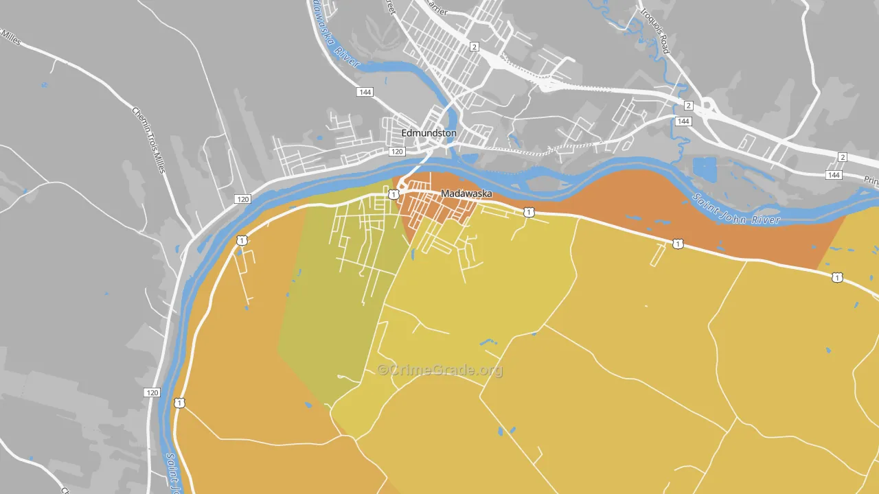 Madawaska, ME Map of Murder Rates