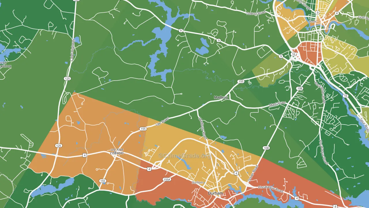 Madbury, NH Map of Murder Rates