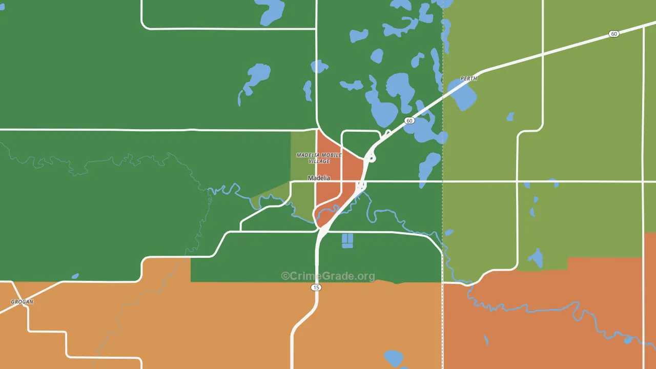 Madelia, MN Map of Murder Rates