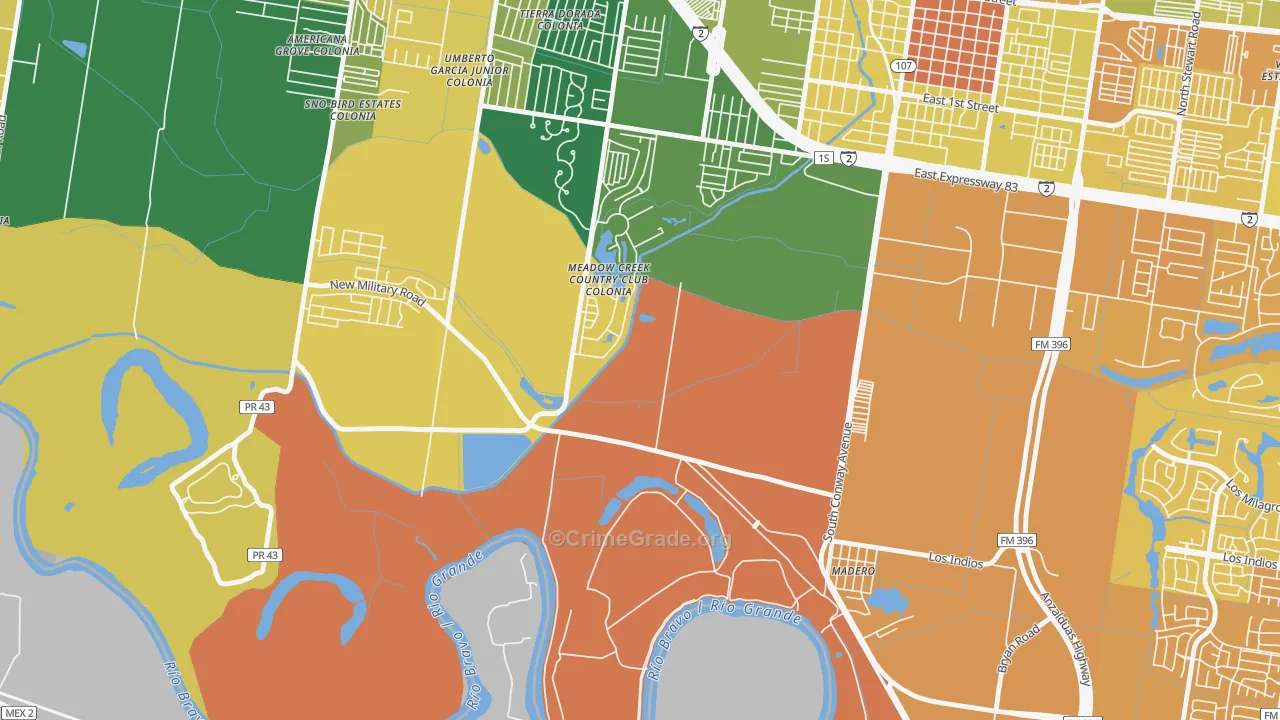 Madero, TX Map of Murder Rates