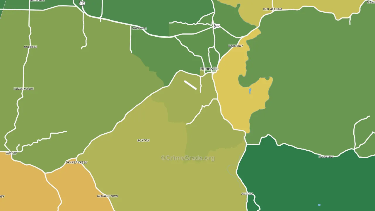Madison County, AR Map of Murder Rates