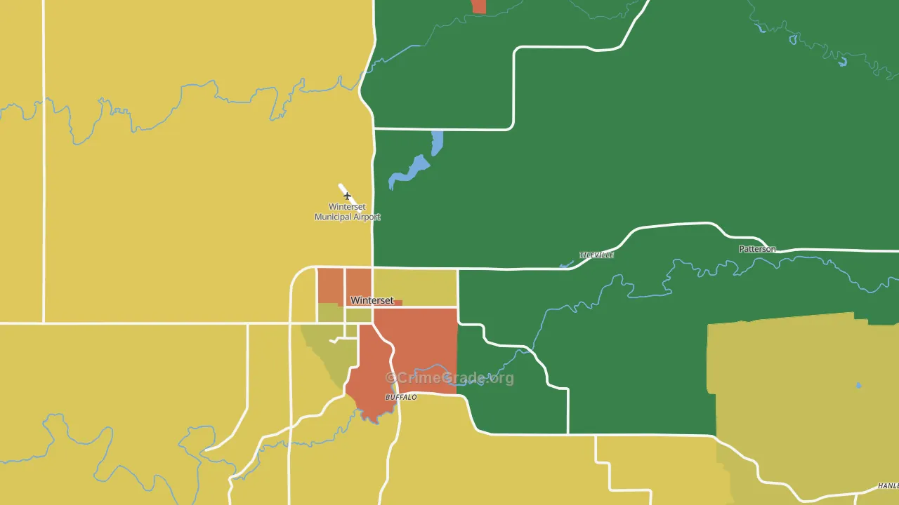 Madison County, IA Map of Murder Rates
