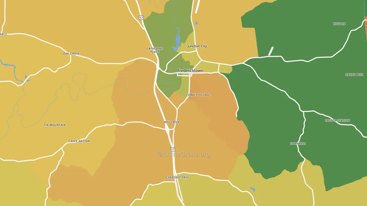 Madison County, MO Map of Murder Rates