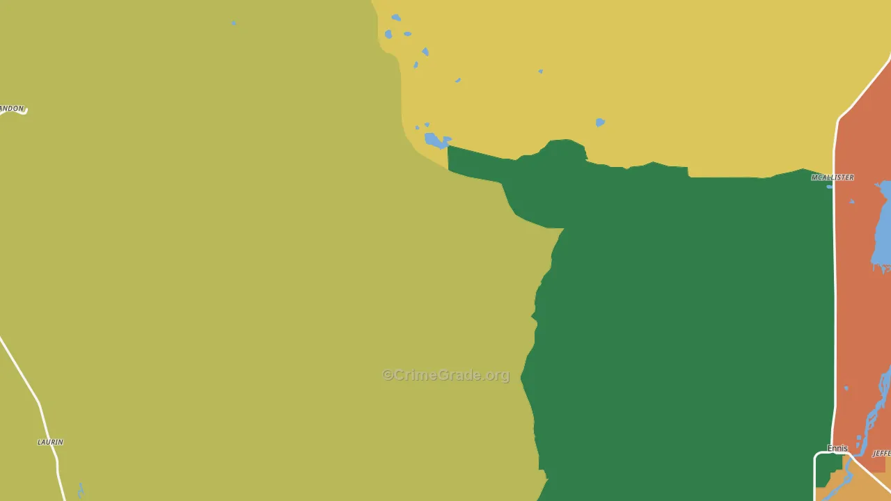 Madison County, MT Map of Murder Rates