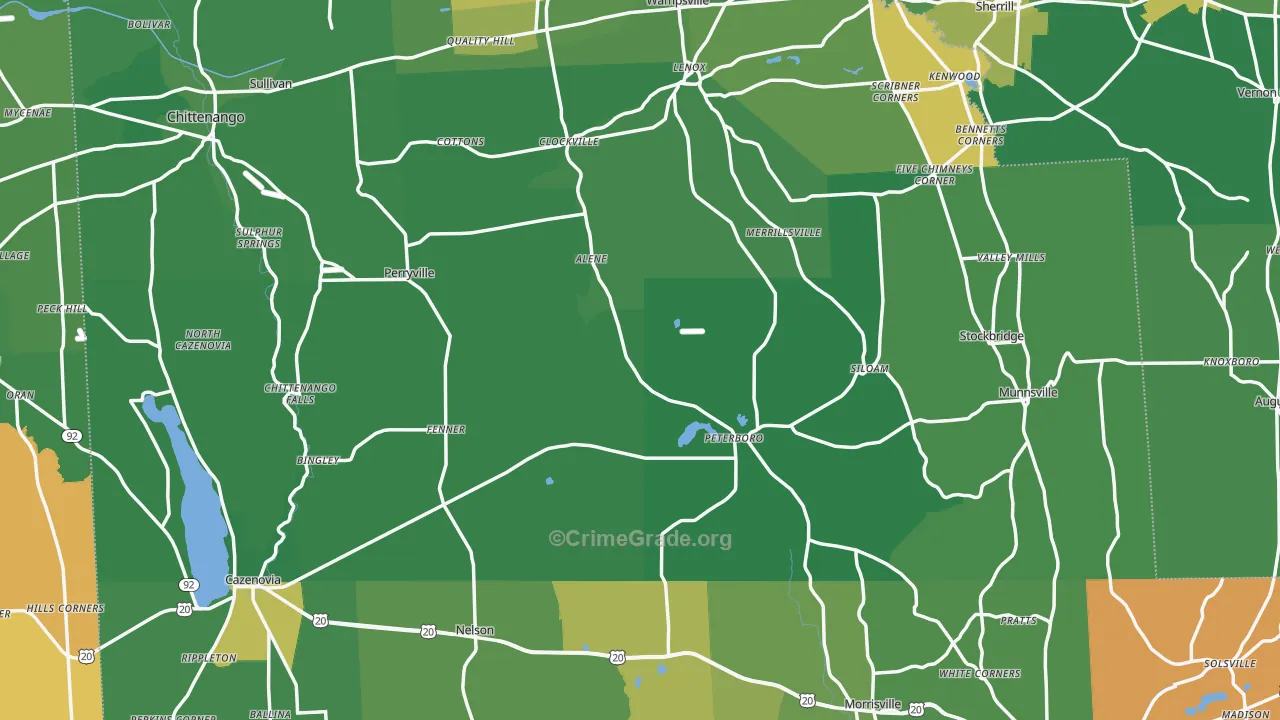 Madison County, NY Map of Murder Rates
