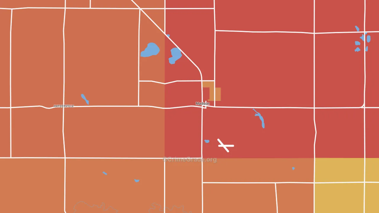 Madison, MN Map of Murder Rates