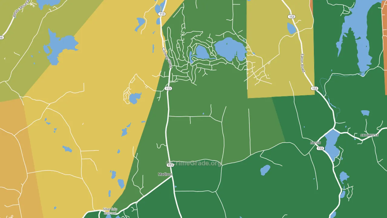 Madison, NH Map of Murder Rates