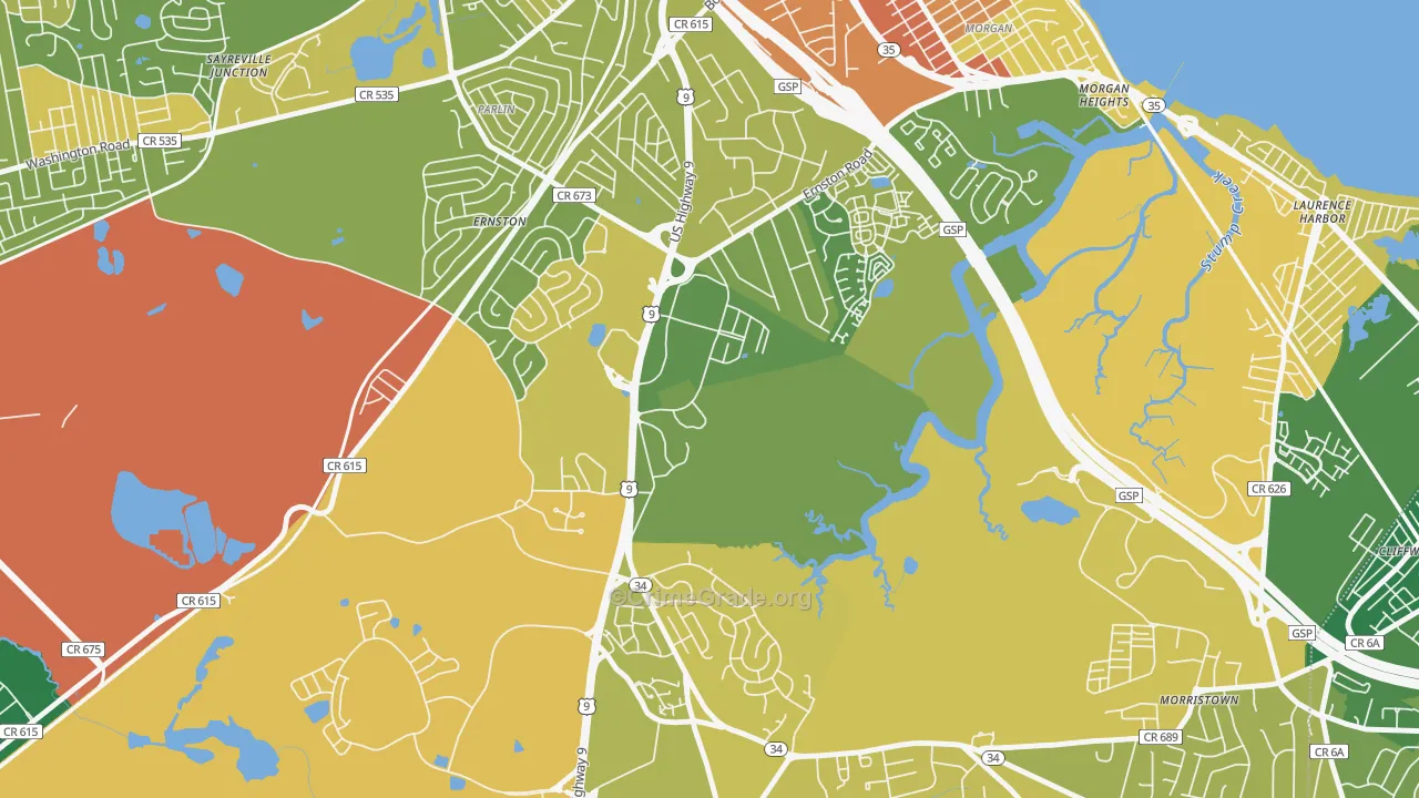 Madison Park, NJ Map of Murder Rates