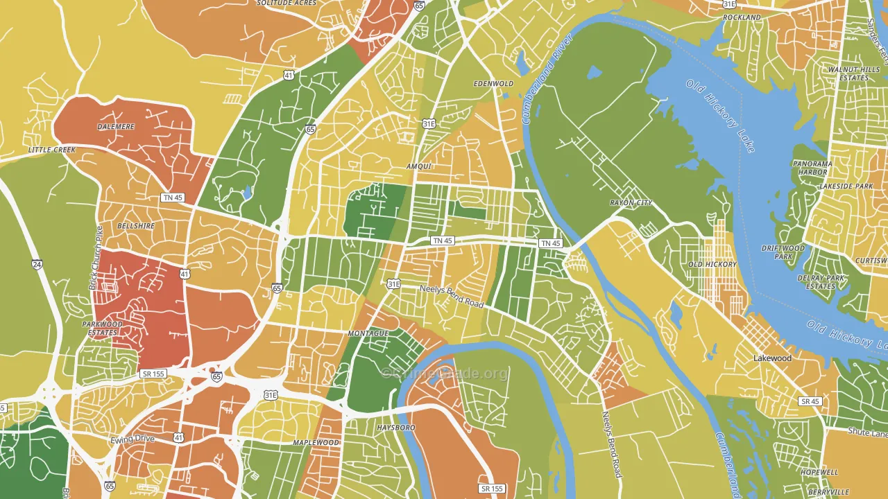 Madison, TN Map of Murder Rates