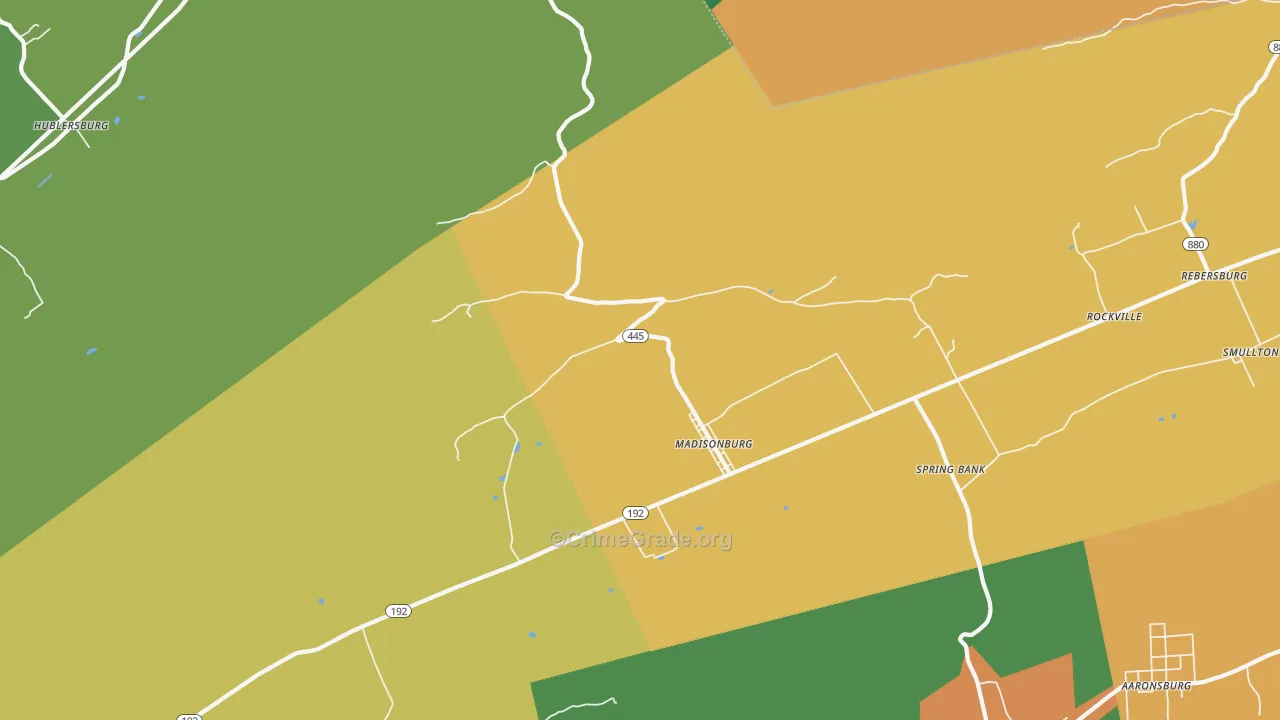 Madisonburg, PA Map of Murder Rates