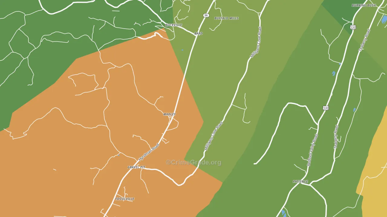Madley, PA Map of Murder Rates