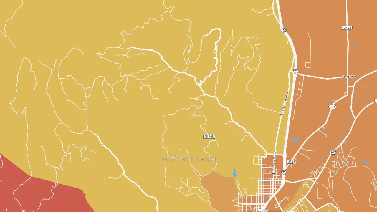 Madrid, CO Map of Murder Rates
