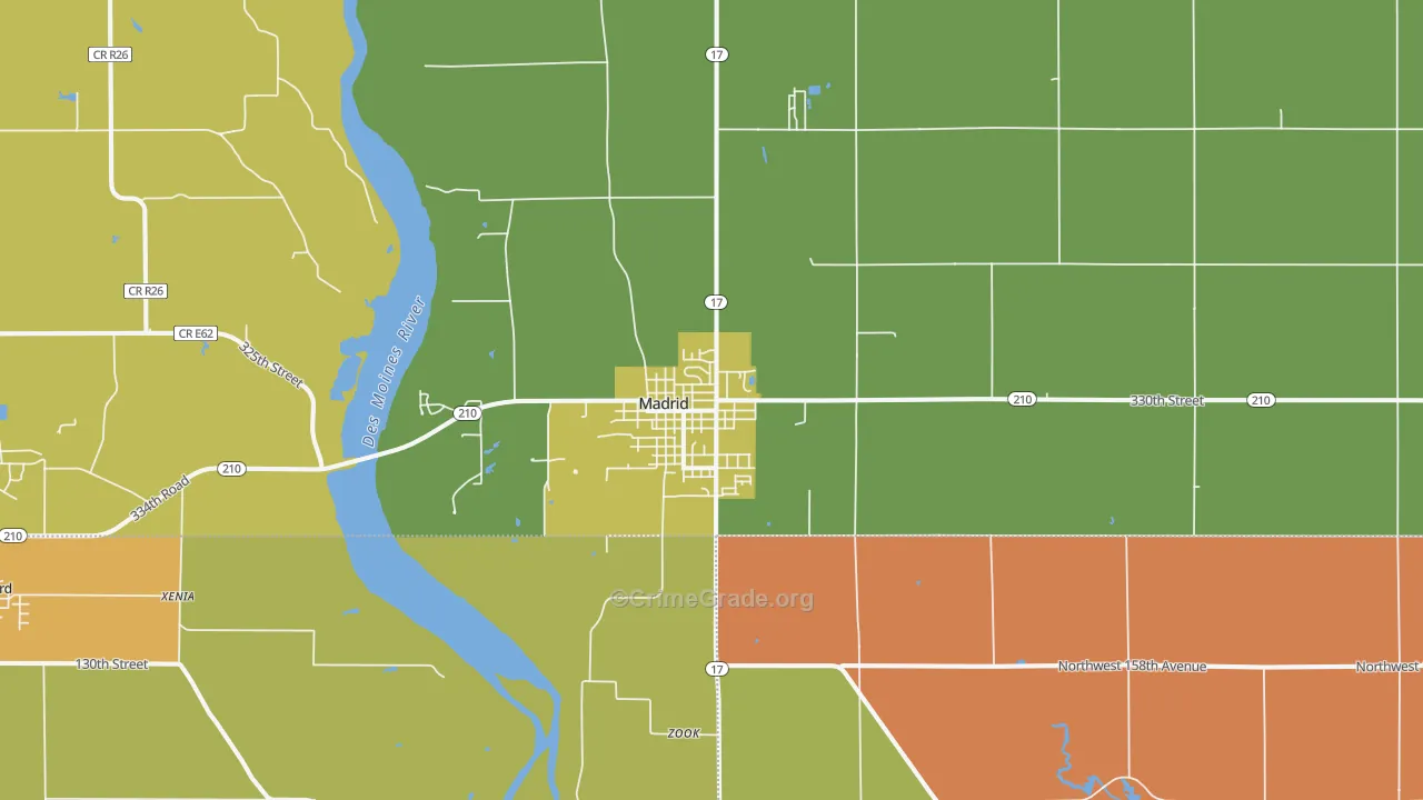 Madrid, IA Map of Murder Rates