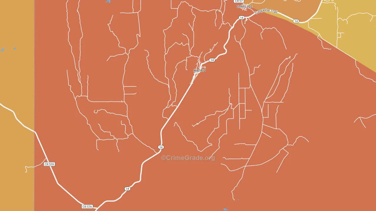 Madrid, NM Map of Murder Rates