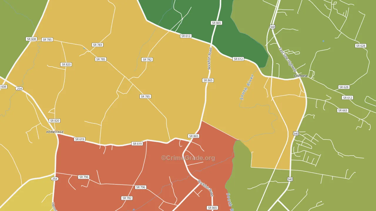 Madrid, VA Map of Murder Rates