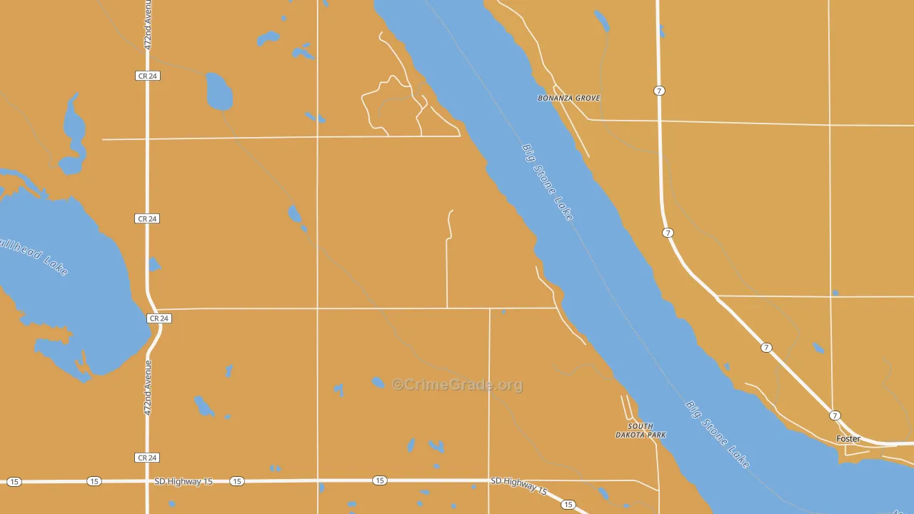 Madsen Beach, SD Map of Murder Rates
