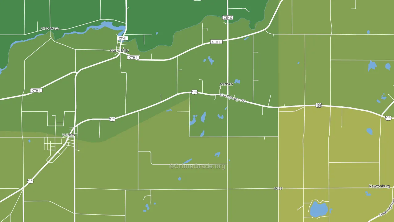 Madsen, WI Map of Murder Rates