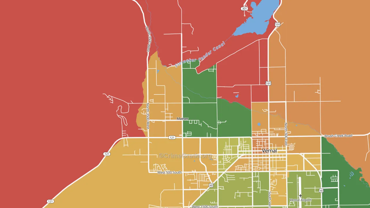 Maeser, UT Map of Murder Rates