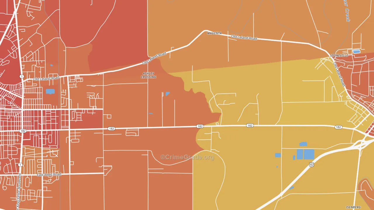 Magenta, MS Map of Murder Rates