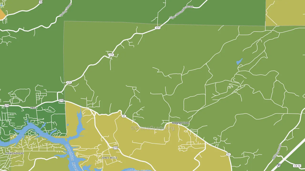 Magnet Cove, AR Map of Murder Rates