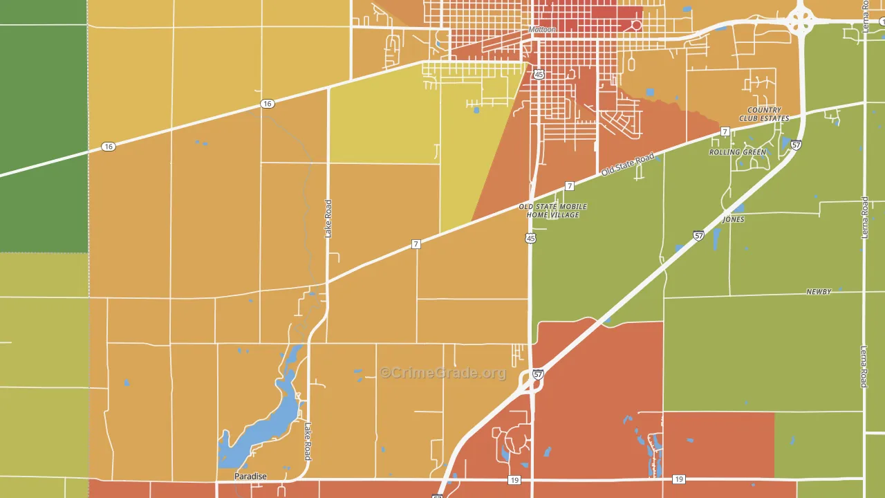 Magnet, IL Map of Murder Rates
