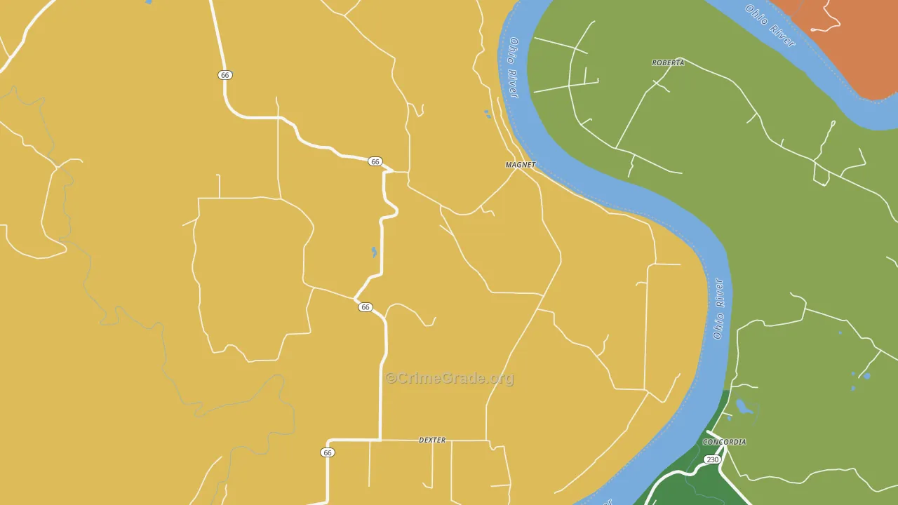 Magnet, IN Map of Murder Rates