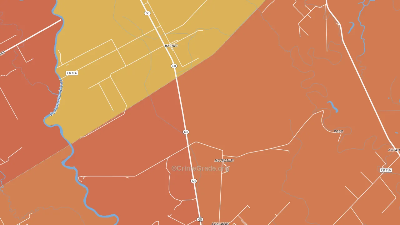 Magnet, TX Map of Murder Rates