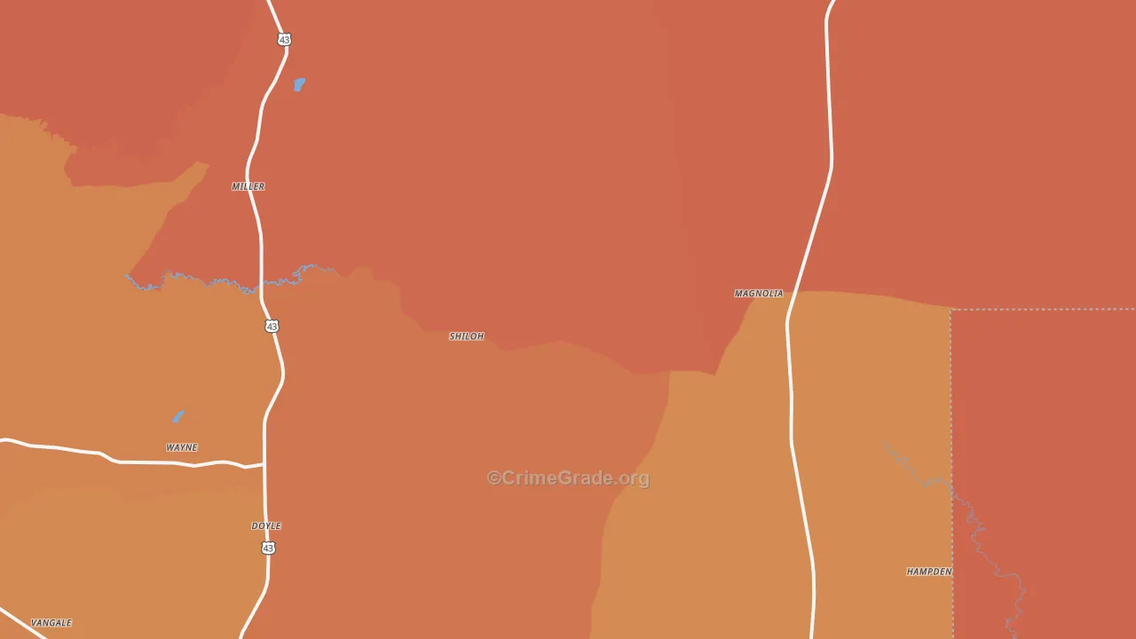 Magnolia, AL Map of Murder Rates