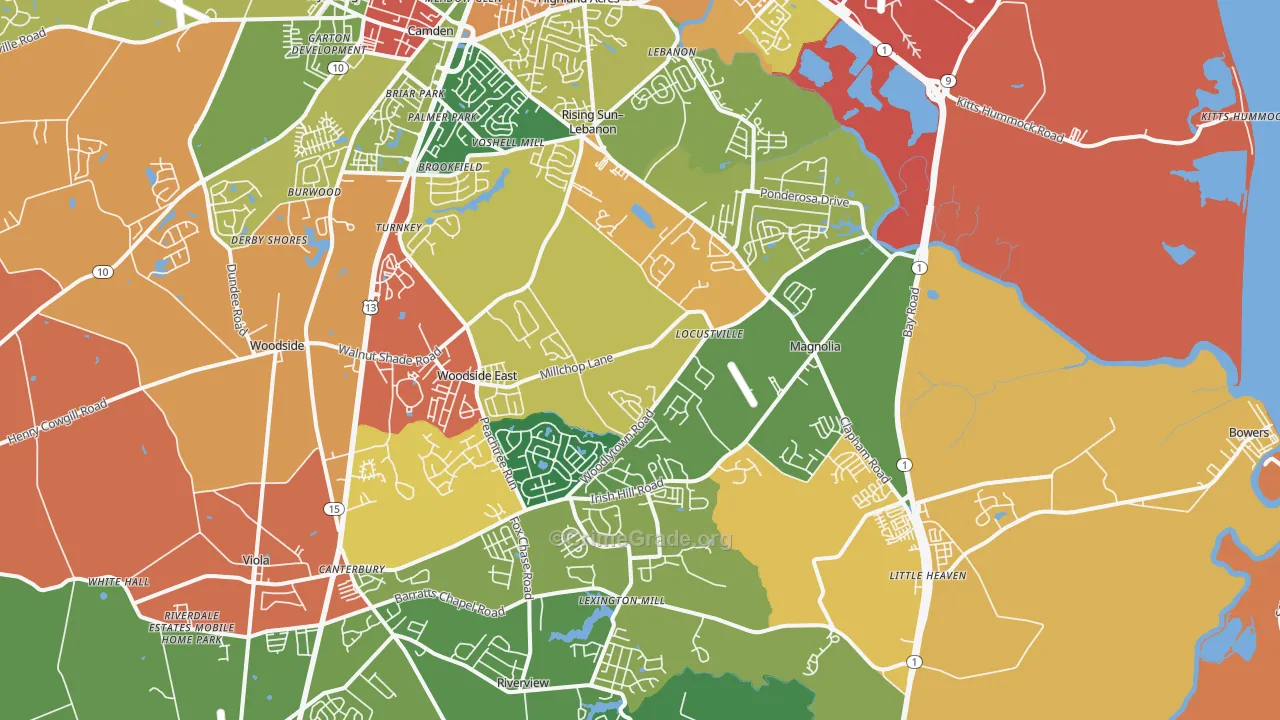 Magnolia, DE Map of Murder Rates