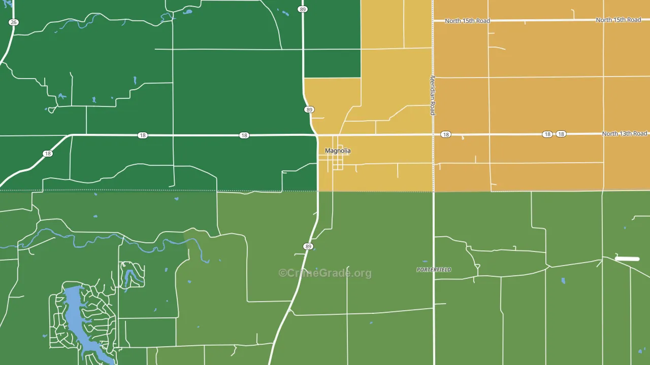 Magnolia, IL Map of Murder Rates