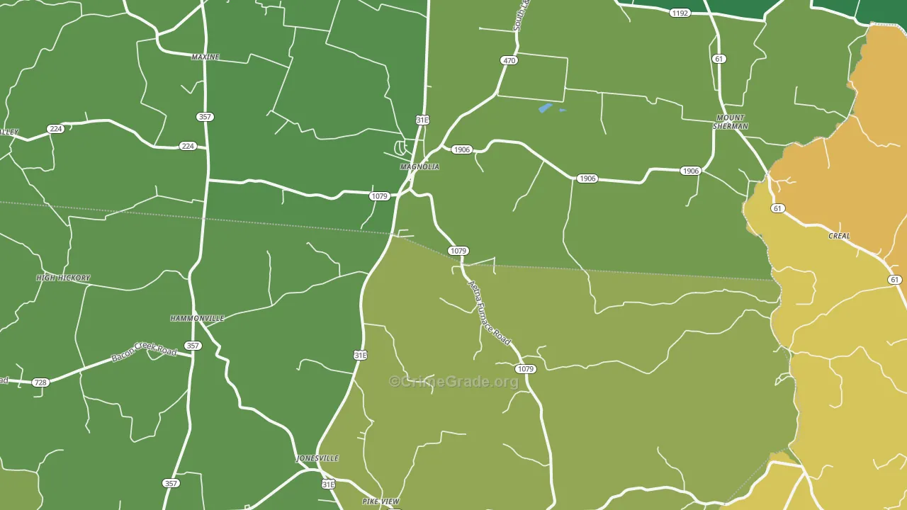 Magnolia, KY Map of Murder Rates