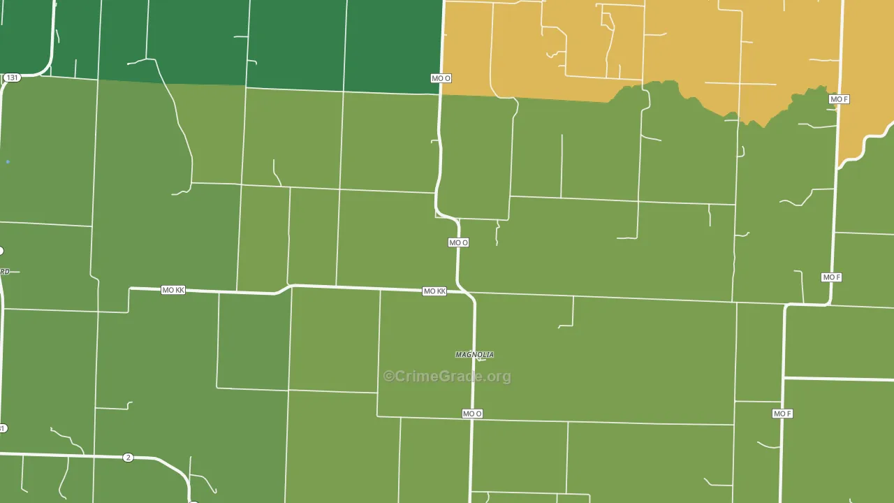 Magnolia, MO Map of Murder Rates
