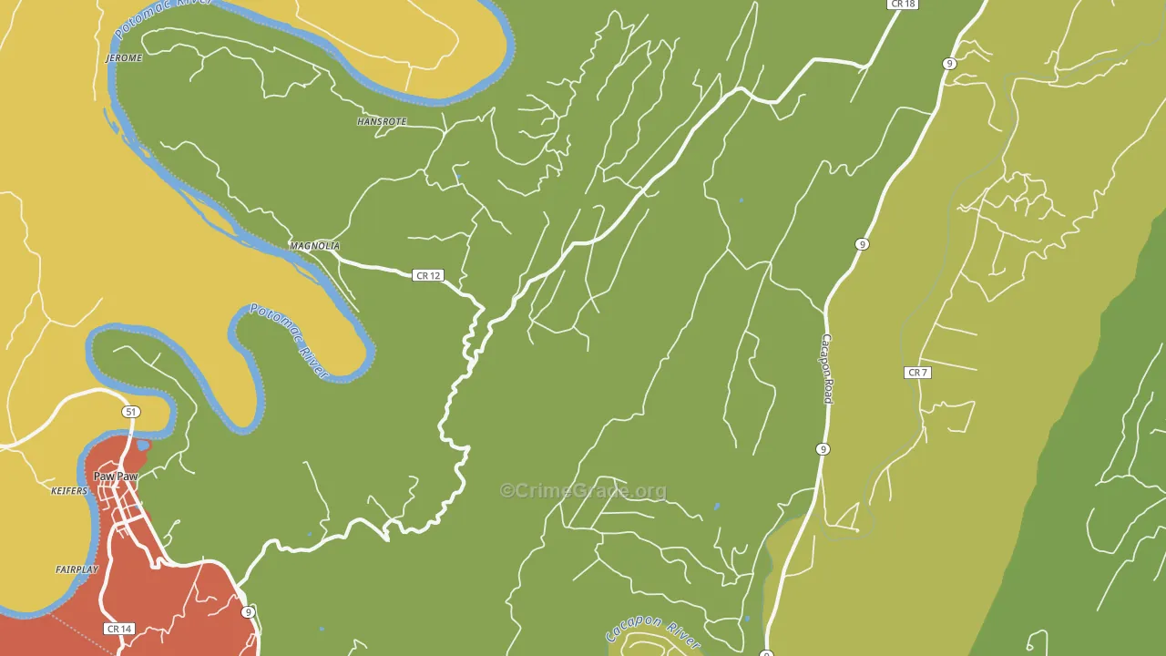 Magnolia, WV Map of Murder Rates