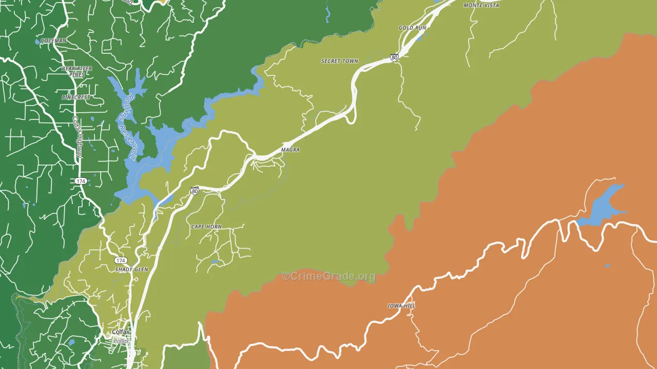 Magra, CA Map of Murder Rates