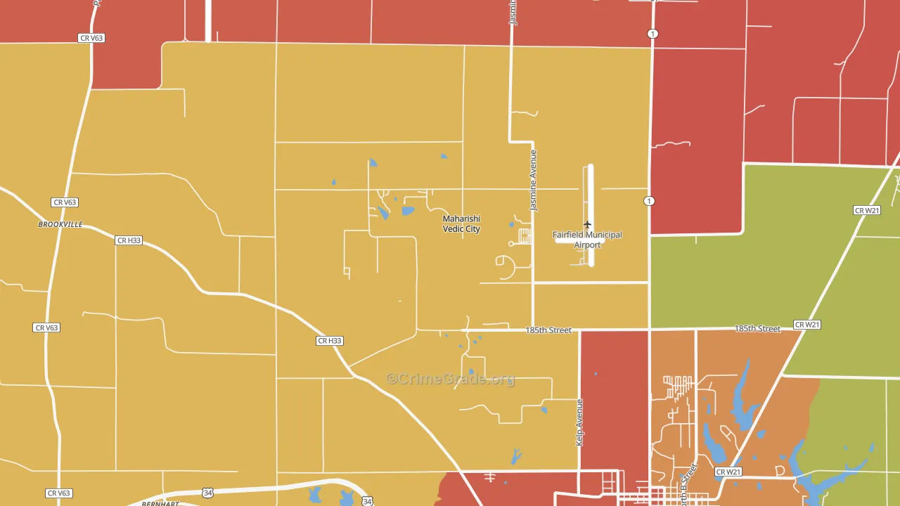 Maharishi Vedic City, IA Map of Murder Rates