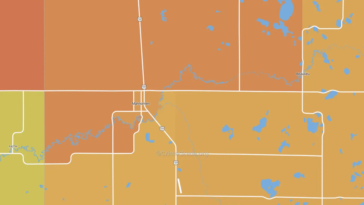 Mahnomen, MN Map of Murder Rates