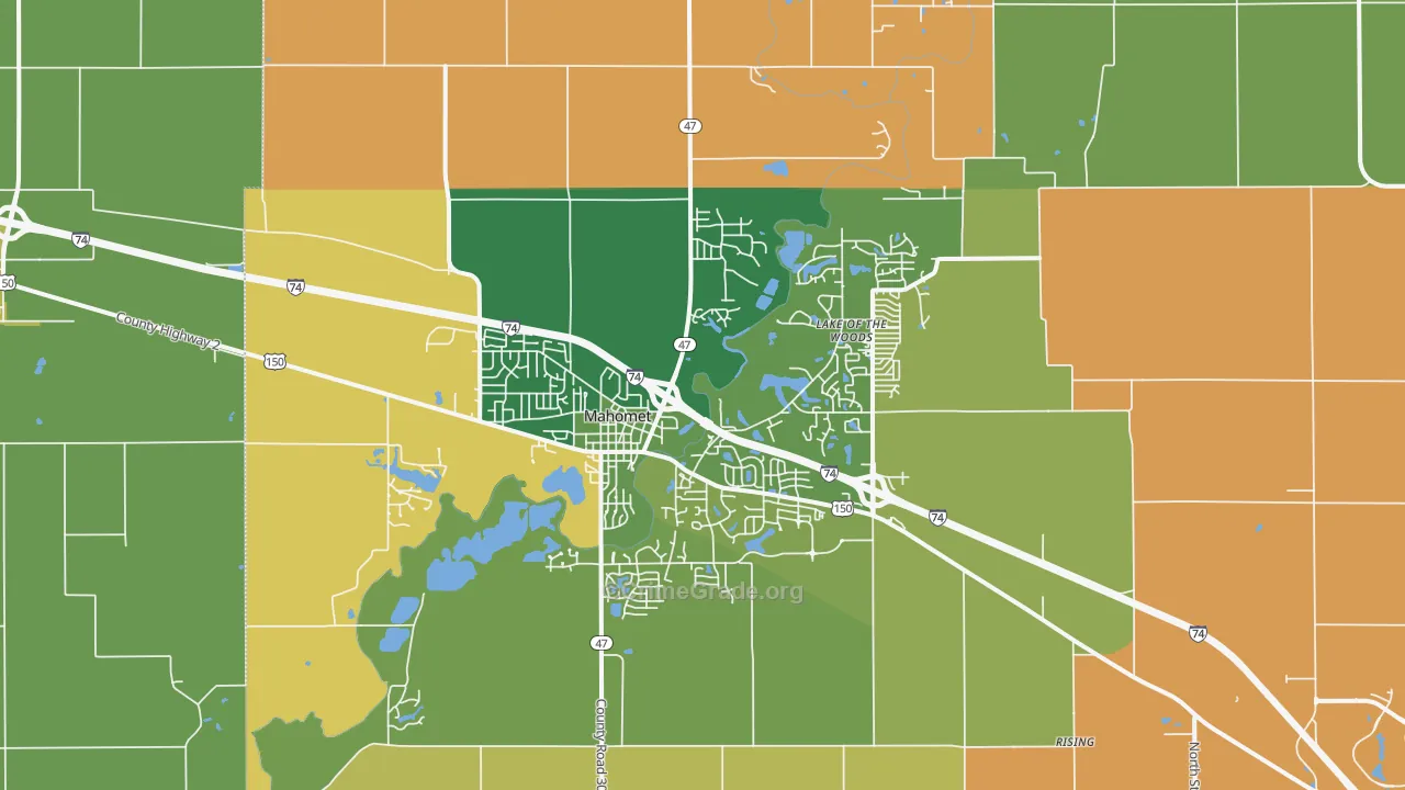 Mahomet, IL Map of Murder Rates