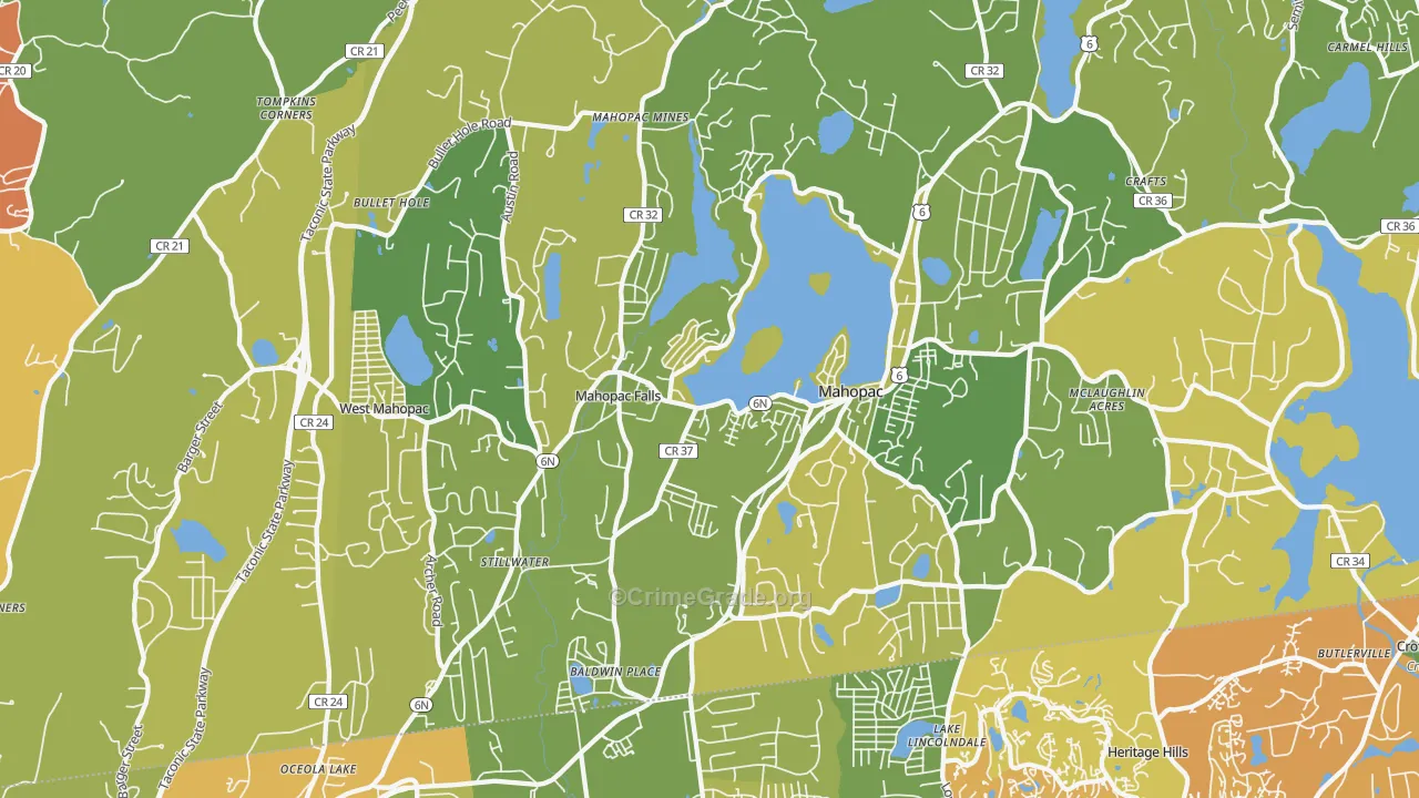 Mahopac, NY Map of Murder Rates