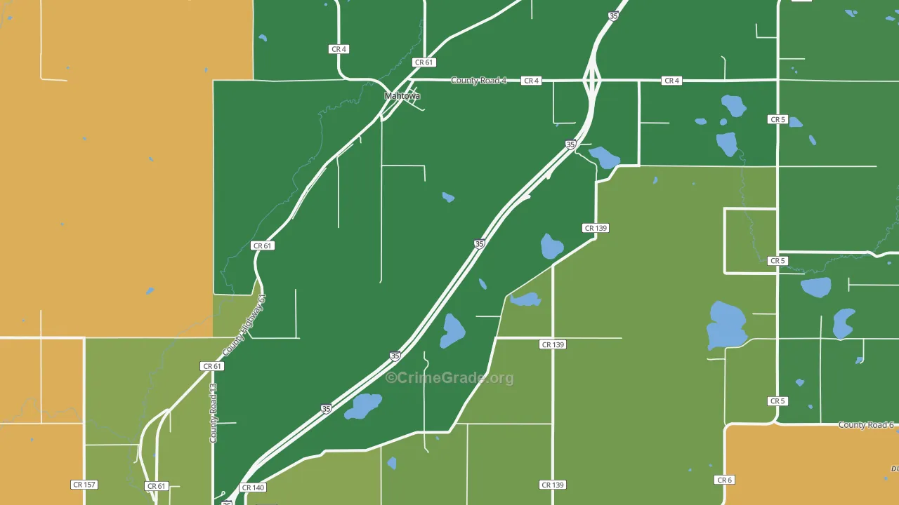 Mahtowa, MN Map of Murder Rates