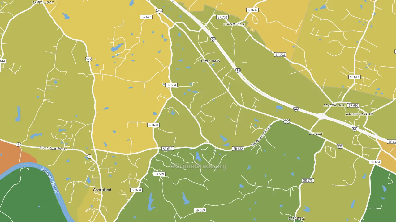 Maidens, VA Map of Murder Rates