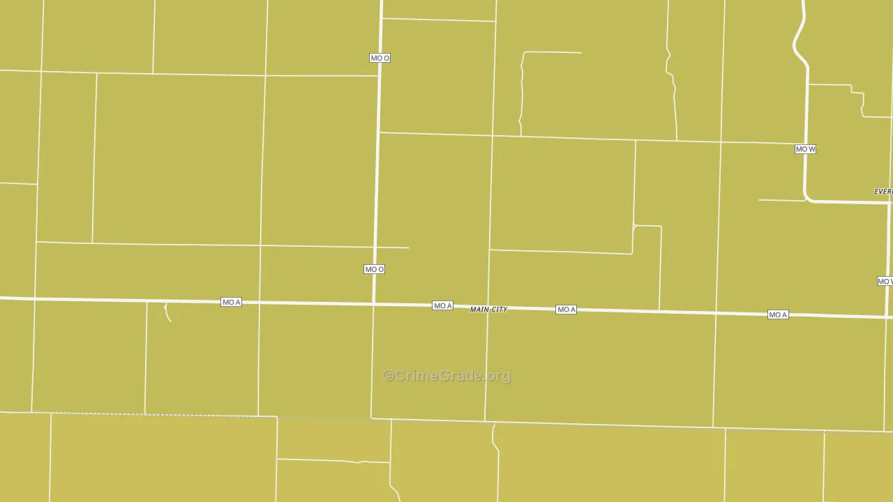Main City, MO Map of Murder Rates
