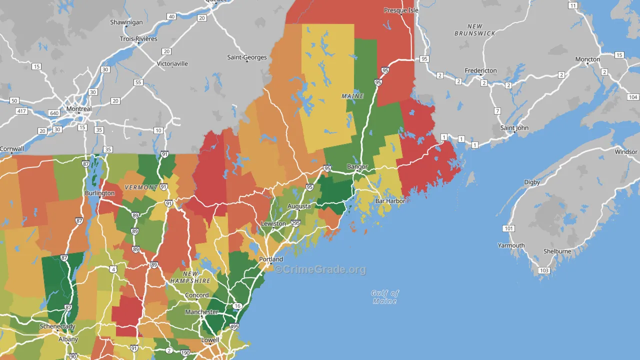 Maine Map of Murder Rates