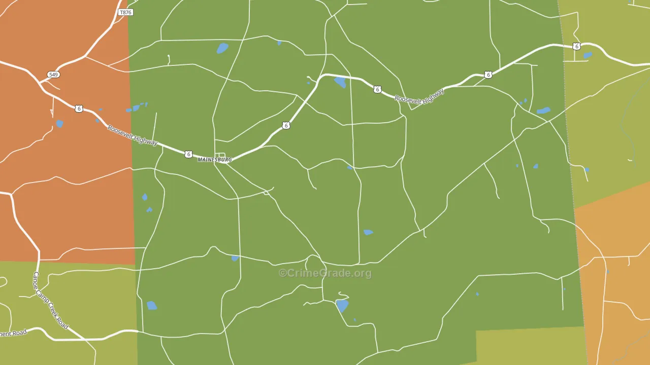 Mainesburg, PA Map of Murder Rates