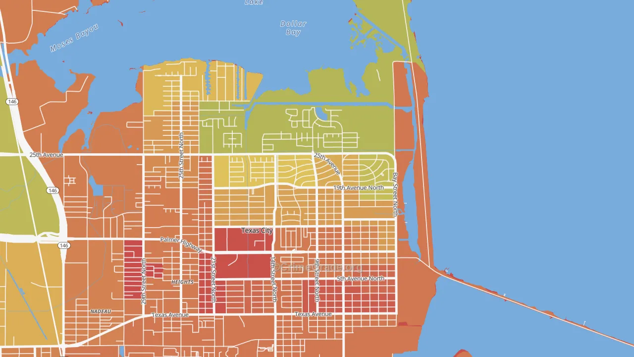 Mainland Park, Texas City, TX Map of Murder Rates