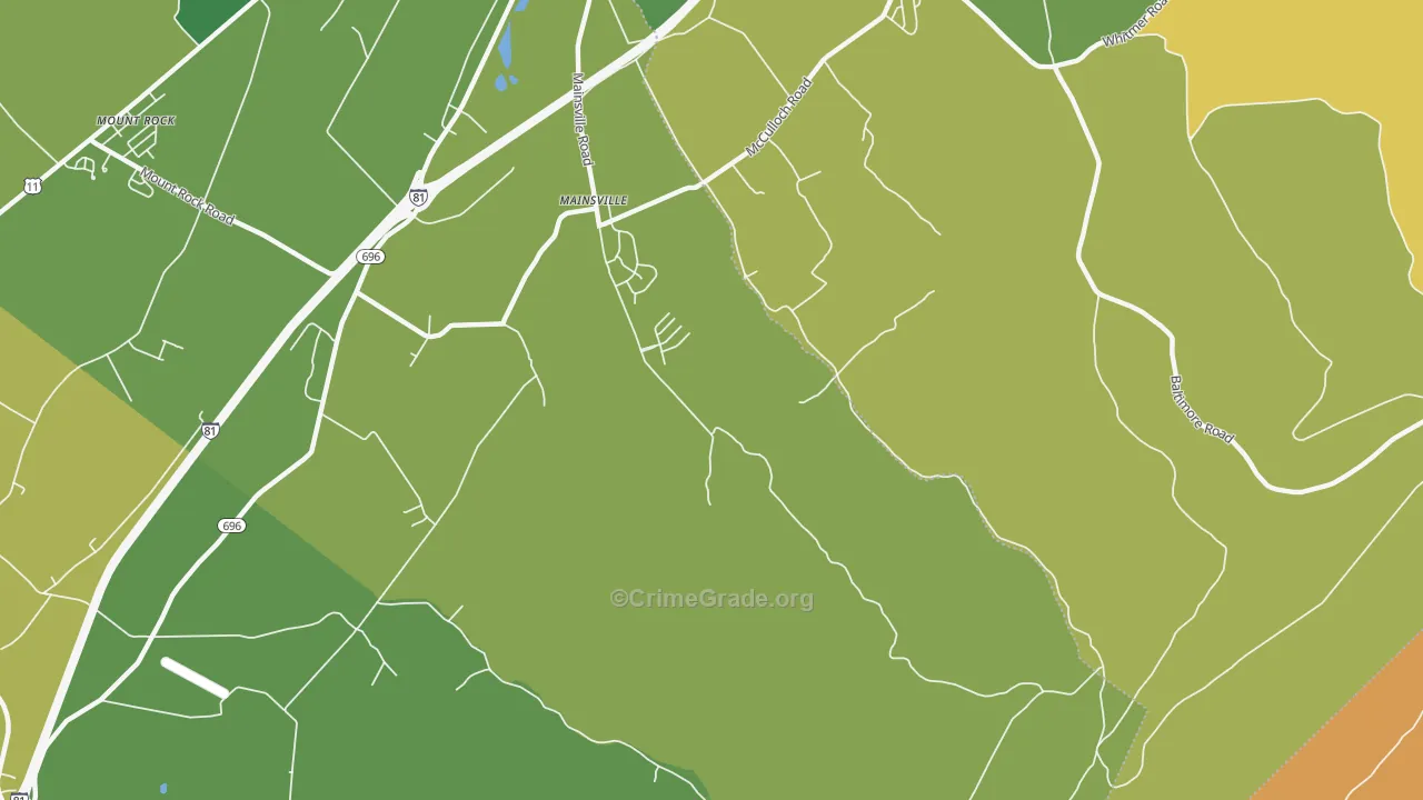 Mainsville, PA Map of Murder Rates