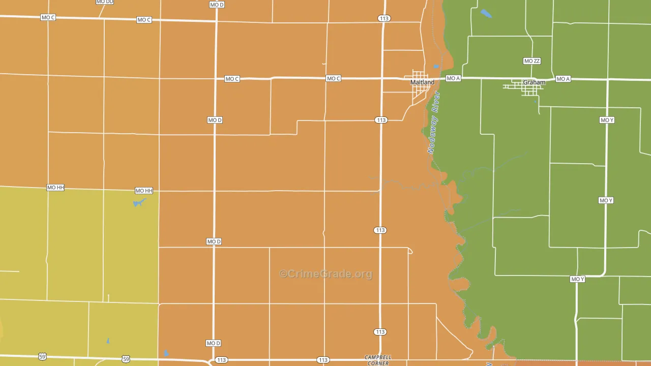 Maitland, MO Map of Murder Rates
