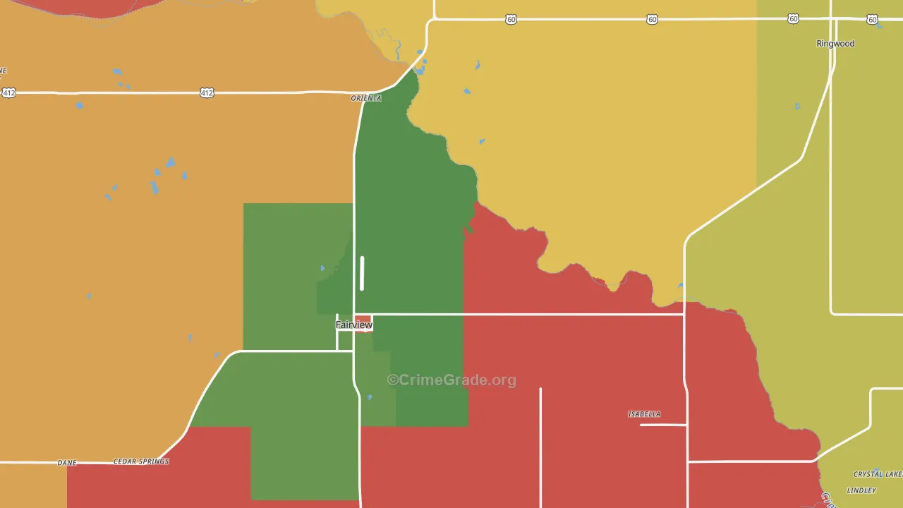 Major County, OK Map of Murder Rates